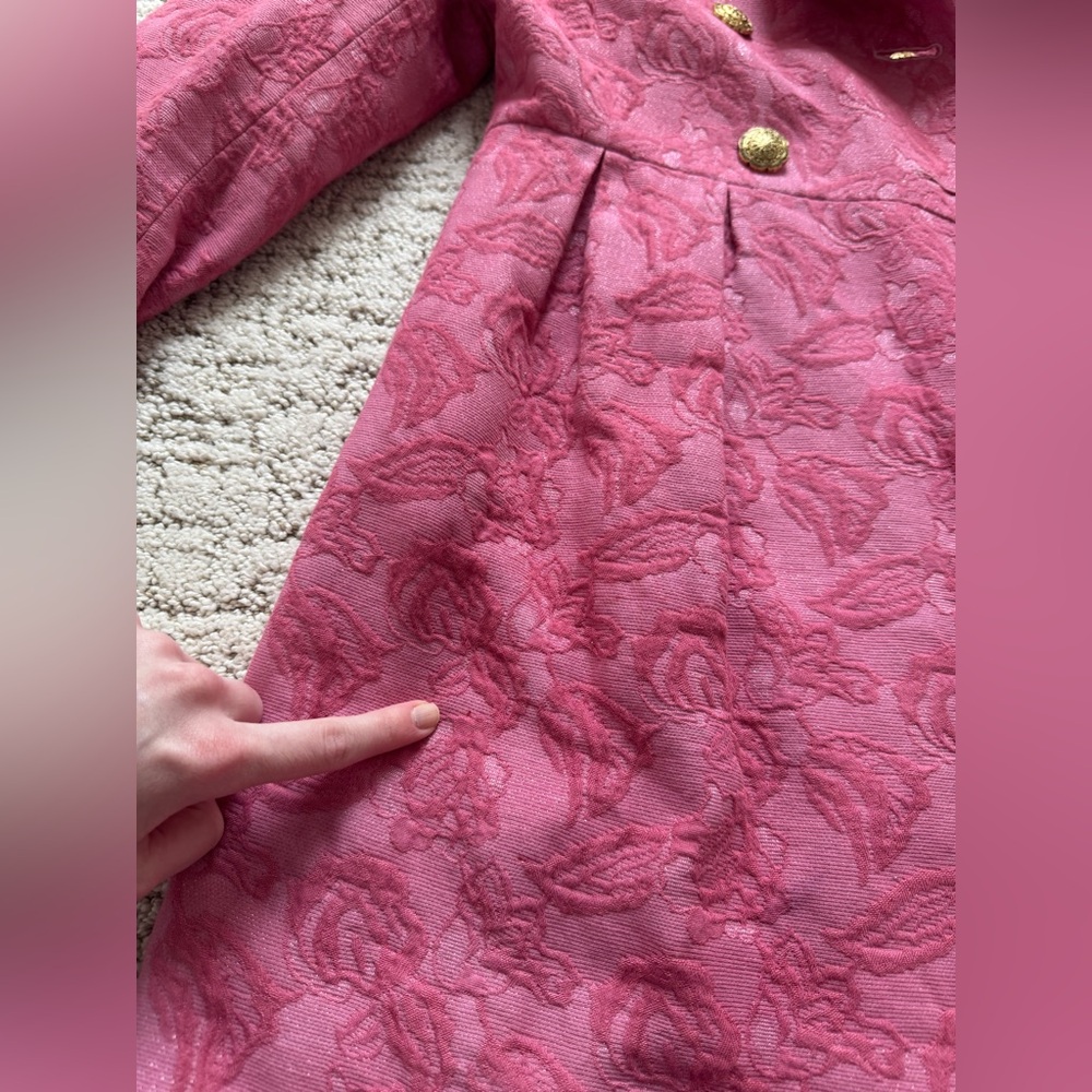 ~2 for $14~ Y2K Pink Brocade Pea Coat - Picture 16 of 17